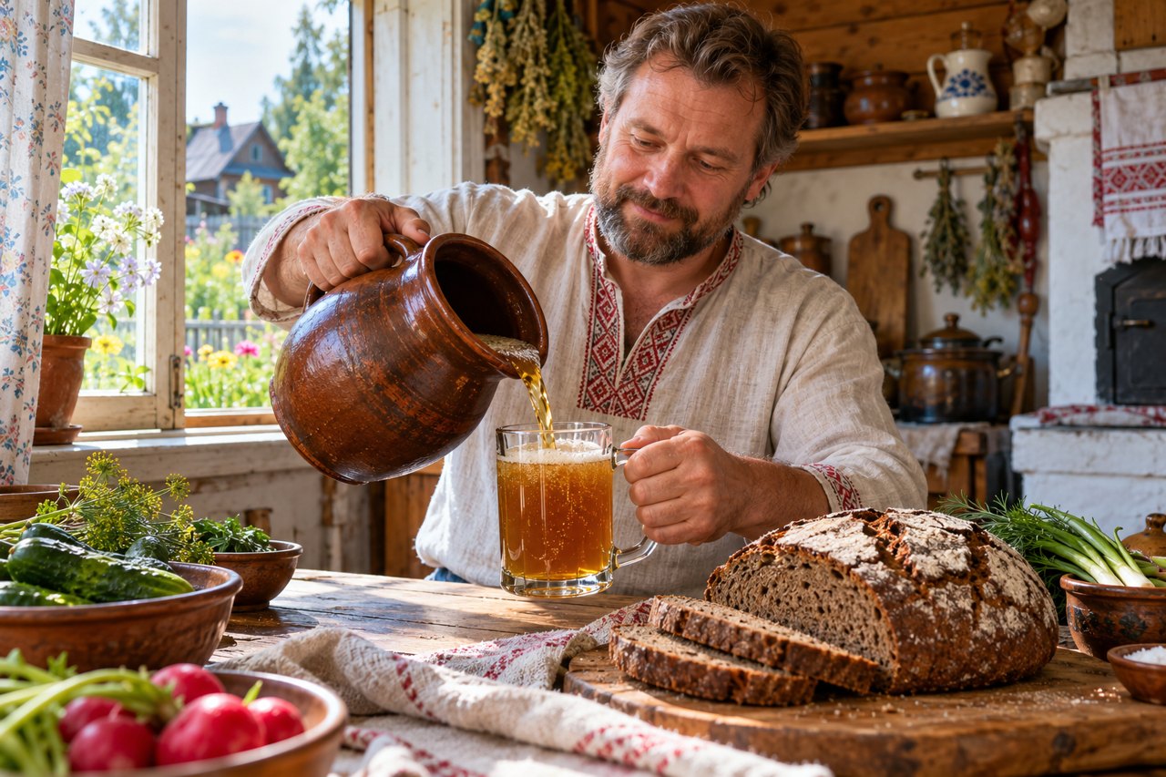 Квас из глиняного кувшина